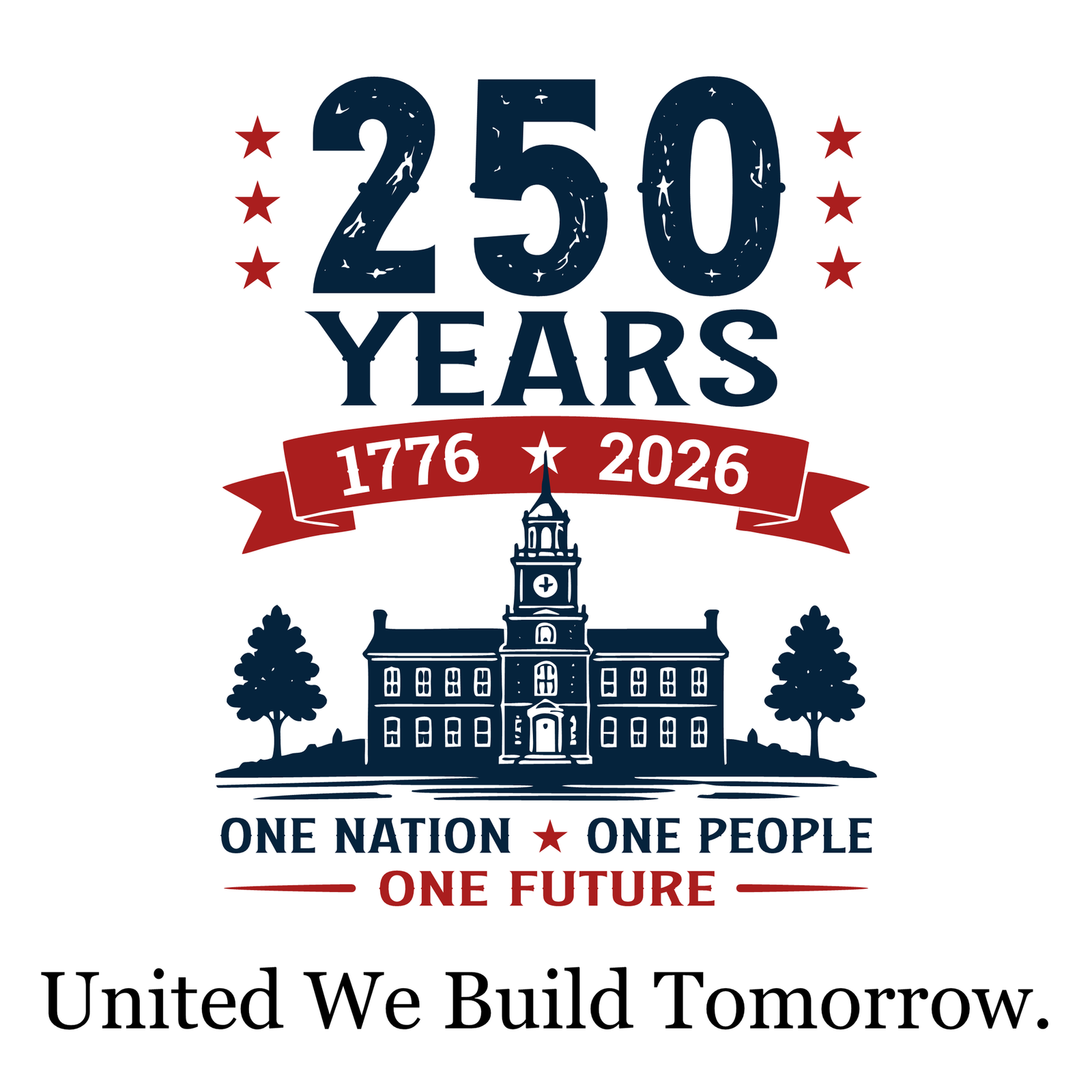 One Nation – One Future, USA 250th Anniversary Vector, Editable Patriotic Design, SVG PNG - Image 3