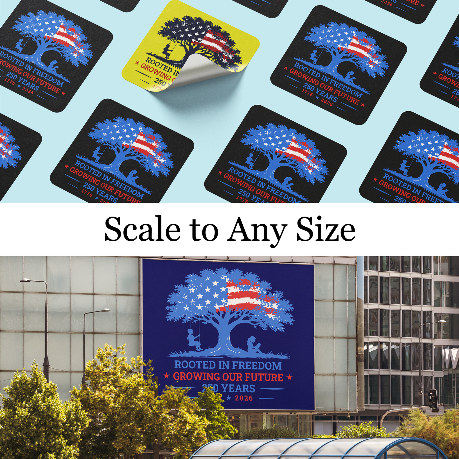 Rooted in Freedom, USA 250th Anniversary Vector, Editable Patriotic Design, SVG PNG - Image 9