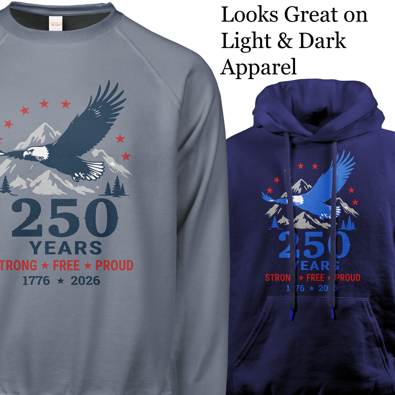 Strong – Free – Proud, USA 250th Anniversary Vector, Editable Patriotic Design, SVG PNG - Image 18