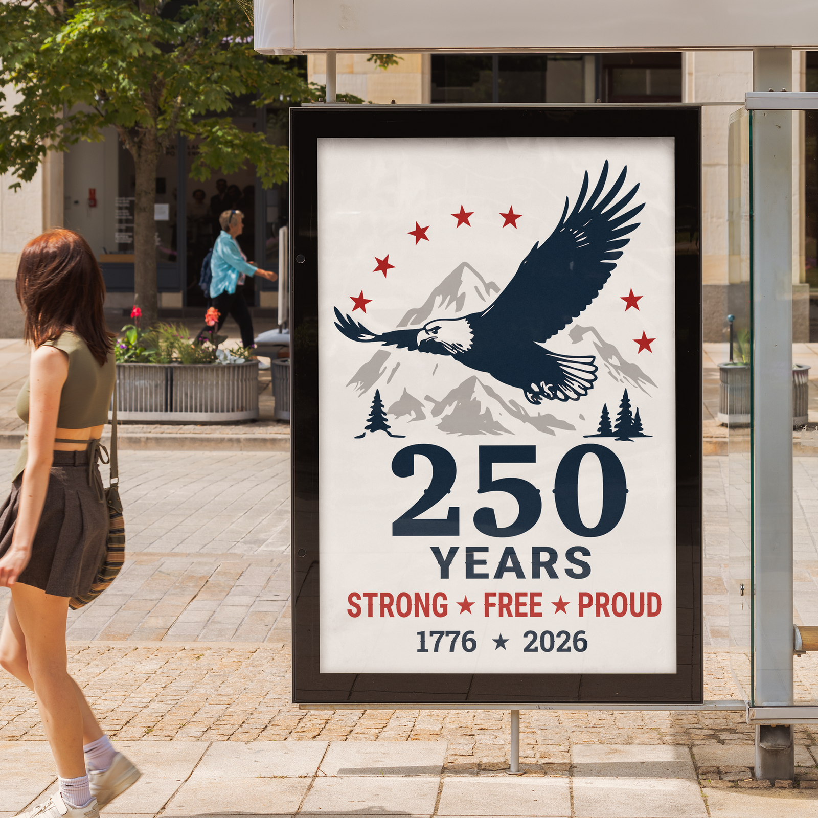 Strong – Free – Proud, USA 250th Anniversary Vector, Editable Patriotic Design, SVG PNG - Image 17
