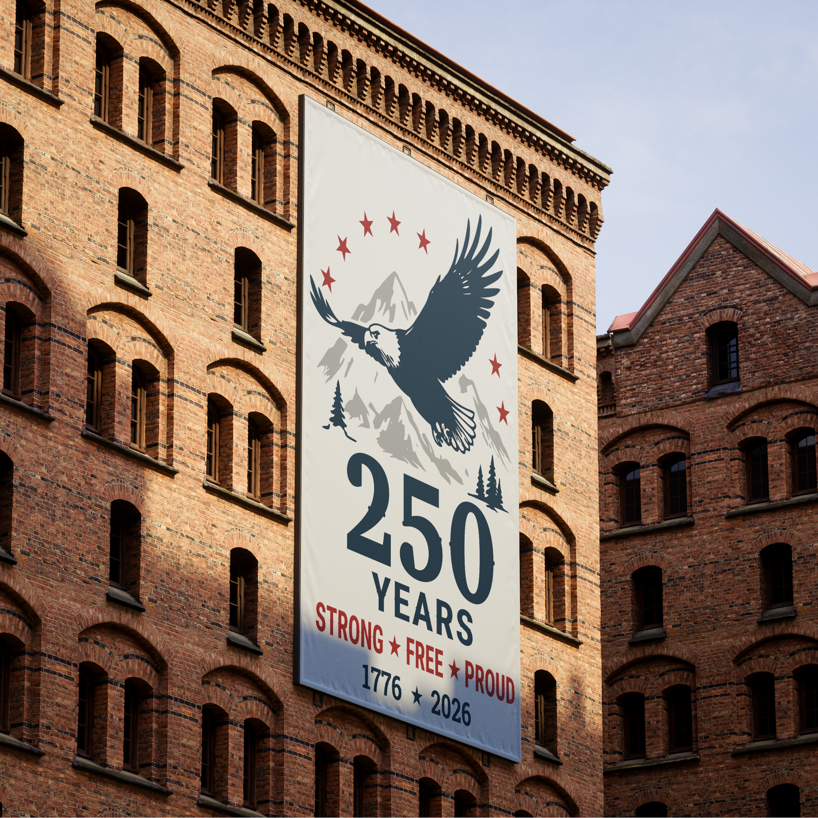Strong – Free – Proud, USA 250th Anniversary Vector, Editable Patriotic Design, SVG PNG - Image 14