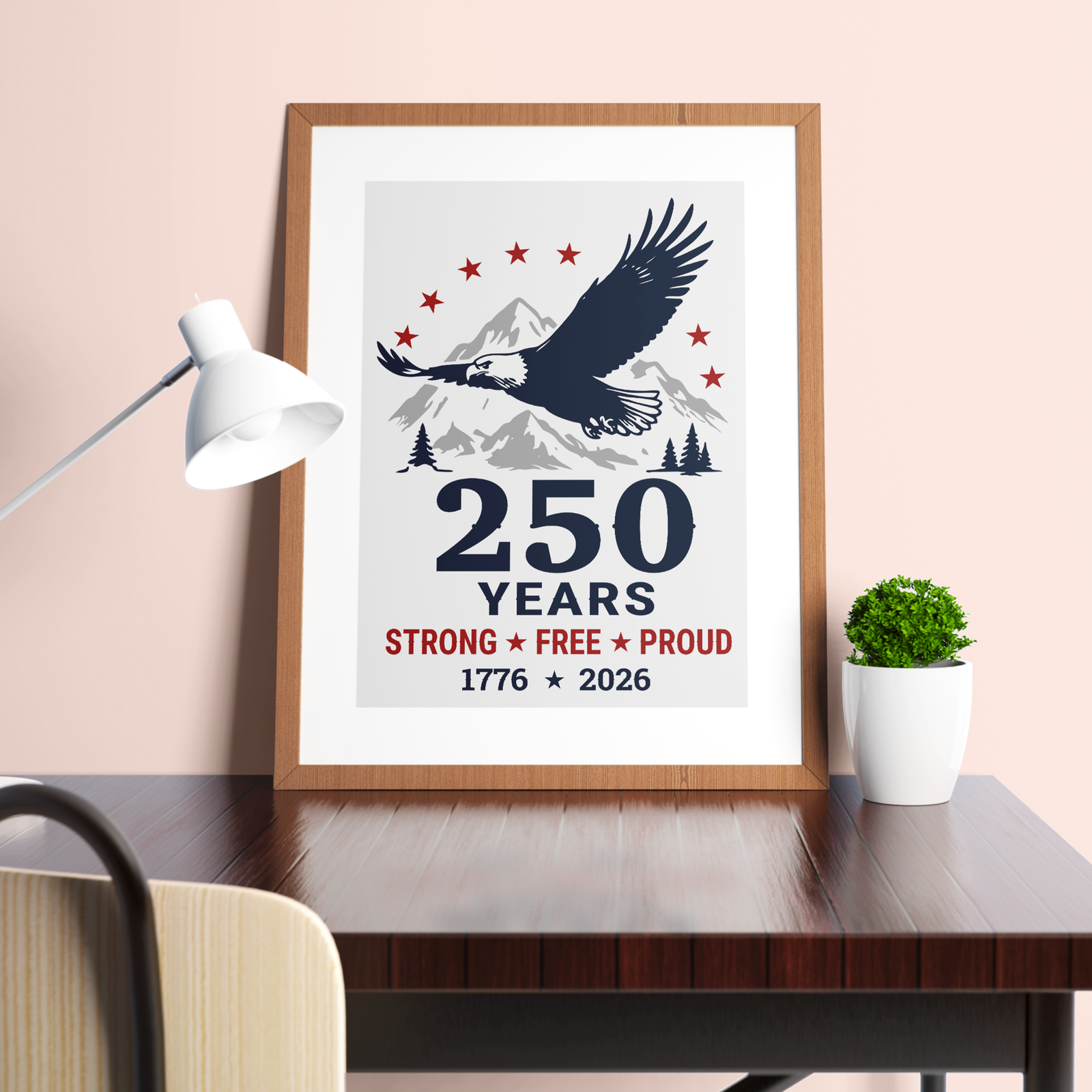 Strong – Free – Proud, USA 250th Anniversary Vector, Editable Patriotic Design, SVG PNG - Image 12